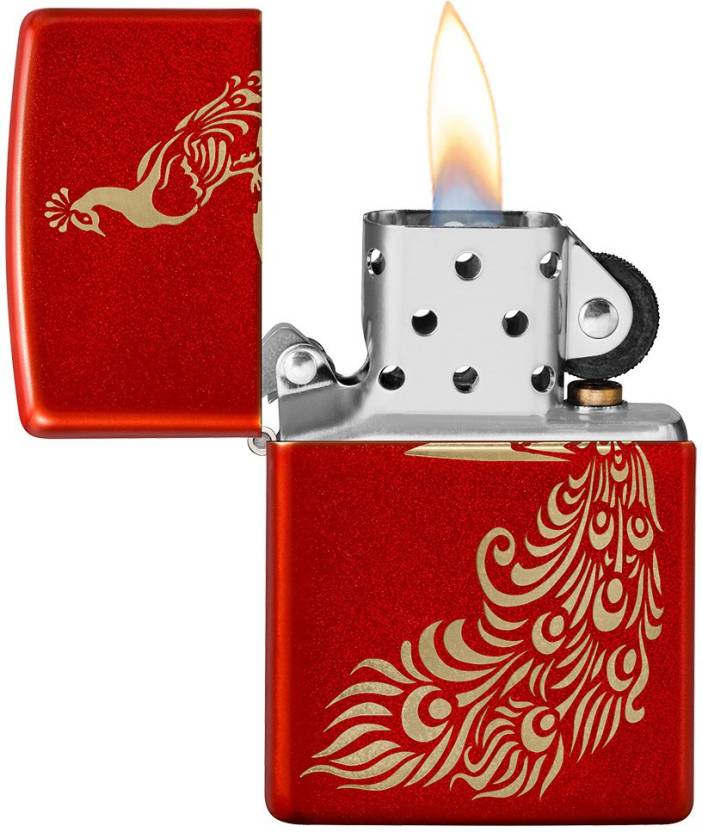 Zippo Metallic Red Peacock Zippo